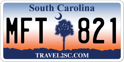 SC license plate MFT821