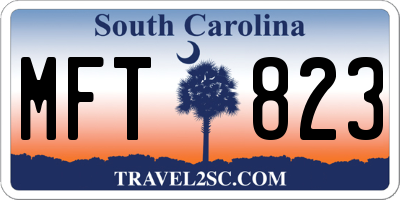 SC license plate MFT823