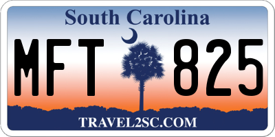 SC license plate MFT825