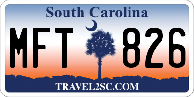 SC license plate MFT826