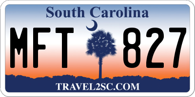 SC license plate MFT827