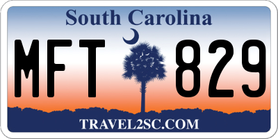 SC license plate MFT829