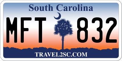 SC license plate MFT832