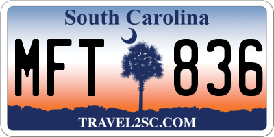 SC license plate MFT836