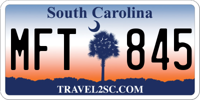 SC license plate MFT845