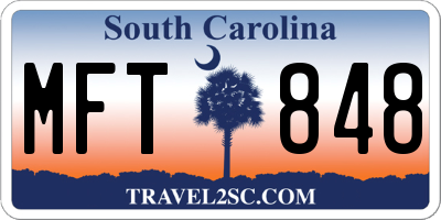SC license plate MFT848