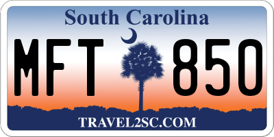SC license plate MFT850