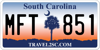 SC license plate MFT851