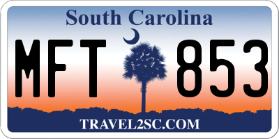 SC license plate MFT853