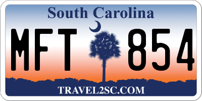 SC license plate MFT854