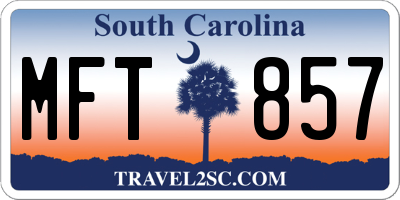 SC license plate MFT857