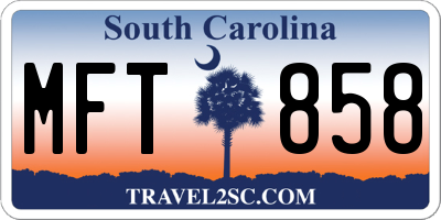 SC license plate MFT858