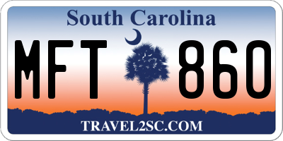 SC license plate MFT860