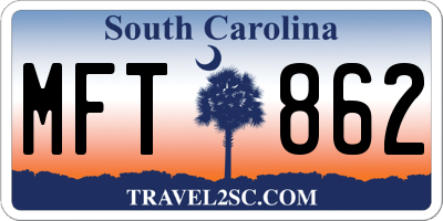 SC license plate MFT862
