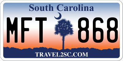 SC license plate MFT868