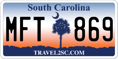 SC license plate MFT869