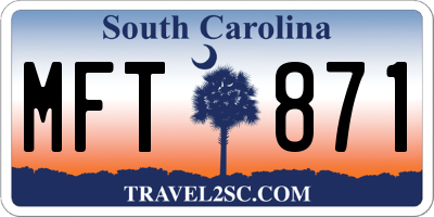 SC license plate MFT871