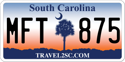 SC license plate MFT875