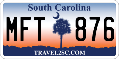 SC license plate MFT876