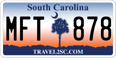 SC license plate MFT878