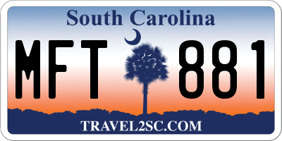 SC license plate MFT881