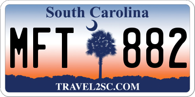 SC license plate MFT882