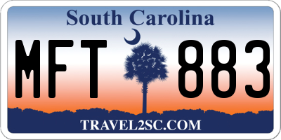 SC license plate MFT883