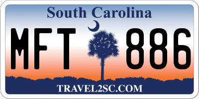 SC license plate MFT886