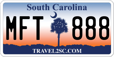 SC license plate MFT888