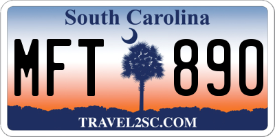 SC license plate MFT890
