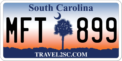 SC license plate MFT899