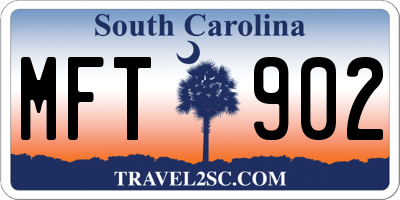 SC license plate MFT902