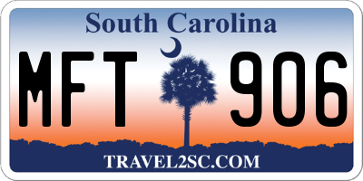 SC license plate MFT906