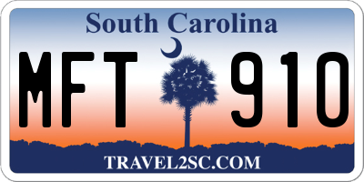 SC license plate MFT910