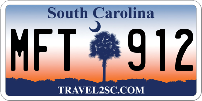 SC license plate MFT912