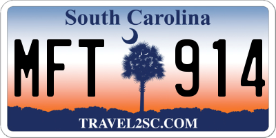 SC license plate MFT914