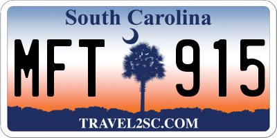 SC license plate MFT915