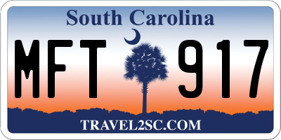 SC license plate MFT917