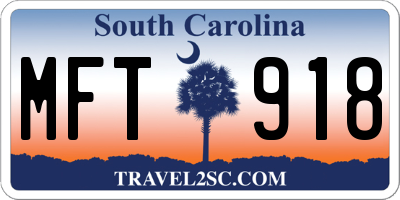SC license plate MFT918