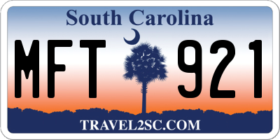SC license plate MFT921