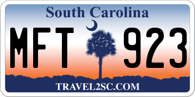 SC license plate MFT923