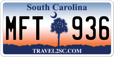 SC license plate MFT936