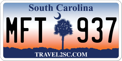 SC license plate MFT937