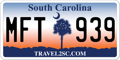 SC license plate MFT939
