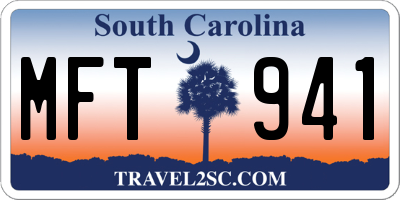 SC license plate MFT941
