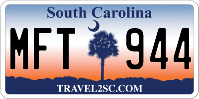 SC license plate MFT944