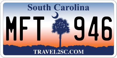 SC license plate MFT946