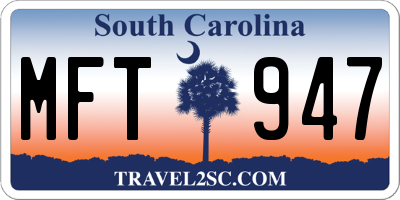 SC license plate MFT947