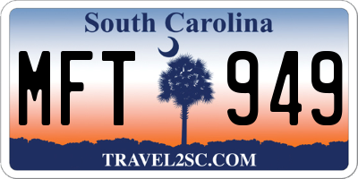 SC license plate MFT949