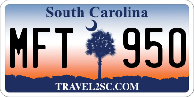 SC license plate MFT950